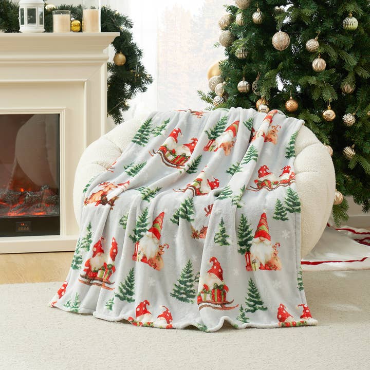 DreamValley - Wholesale Throw Blanket - CB Gnome Christmas Throw Blanket, 50*60"14