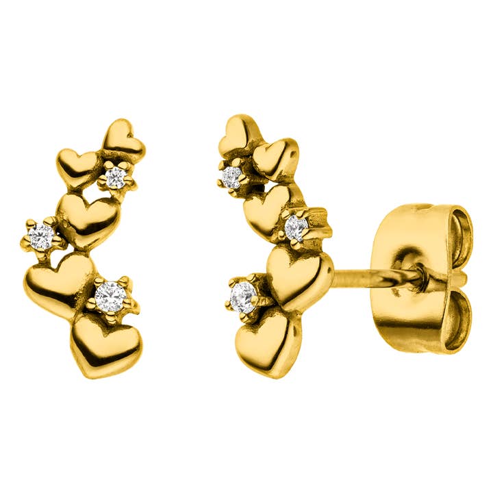 Heart Star örhängen | 18K guldpläterad för wholesale av Schmuckgroßhandel