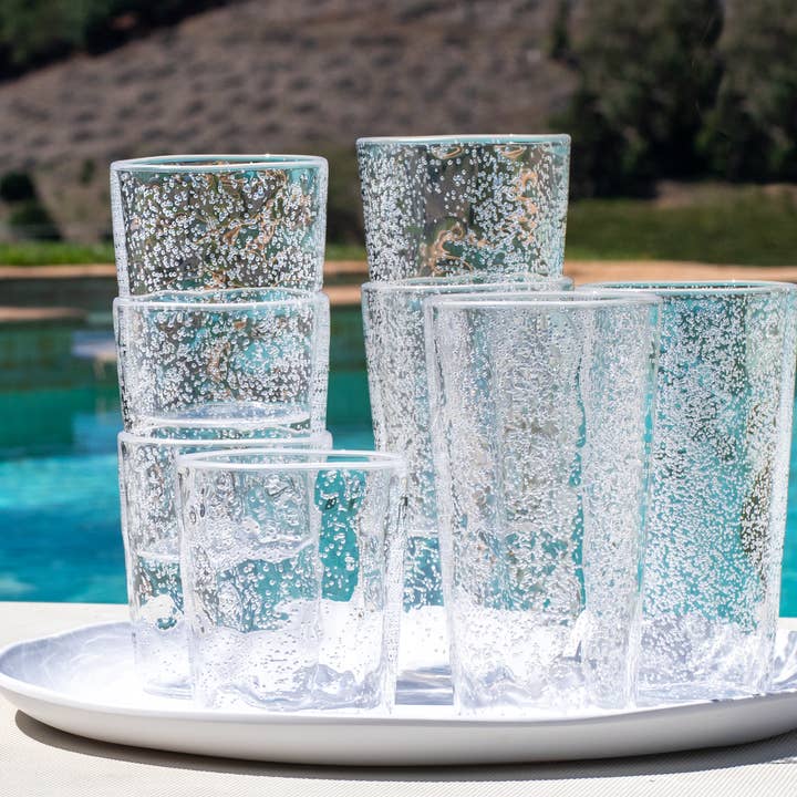 Fizz Bubbles Drinkware Collection, Clear, 17 Oz & 24 Oz, Set of 8 for wholesale by TarHong