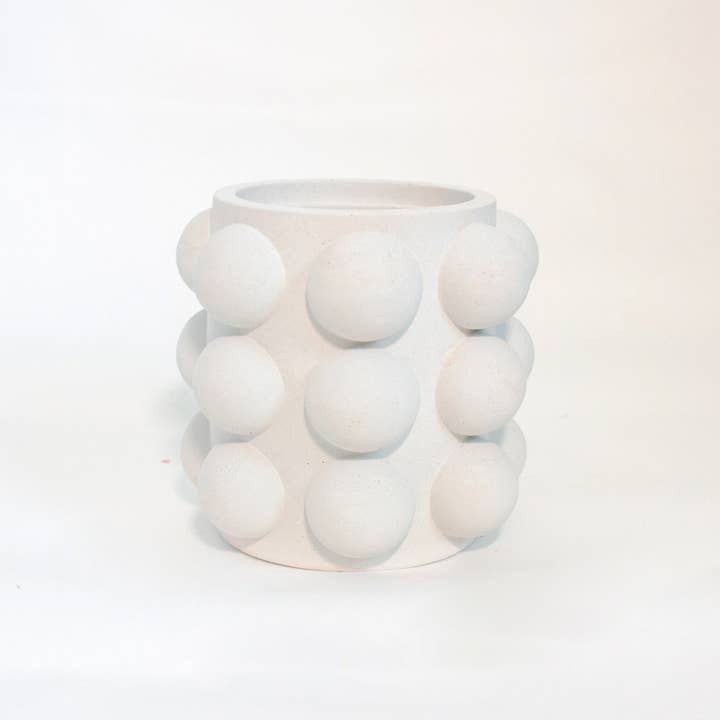 Moderniche - Wholesale Candle Holder - 8oz Empty Concrete Candle Jar w/ Lid Option - Bubble Style10