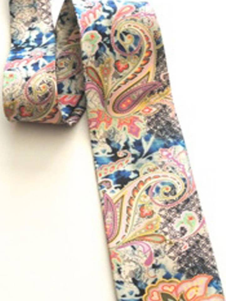 Pangborn Regal Blå och Rosa Batik Silkeslips för wholesale av Pangborn Collection