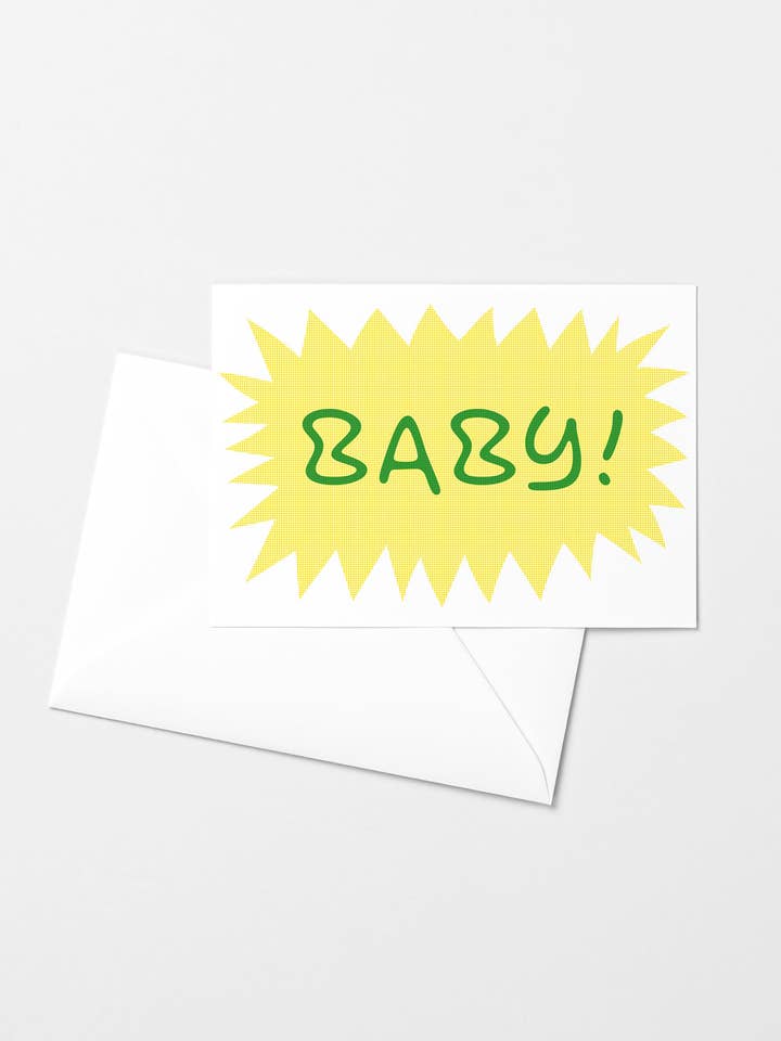 ¡Bebé! Tarjeta de Felicitación Risograph para venta al por mayor de Mezzaluna Studio
