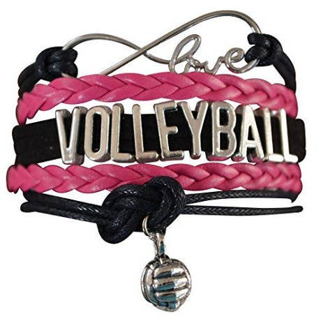 Bracelet Volleyball Infinity - Rose pour la vente par Sportybella
