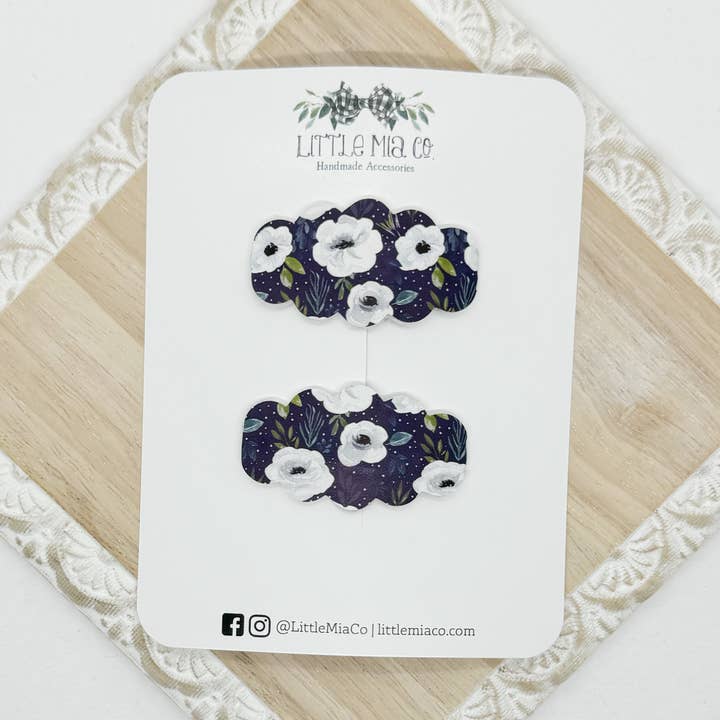 Navy Floral Cloud Snap Duo for wholesale by Little Mia Co.