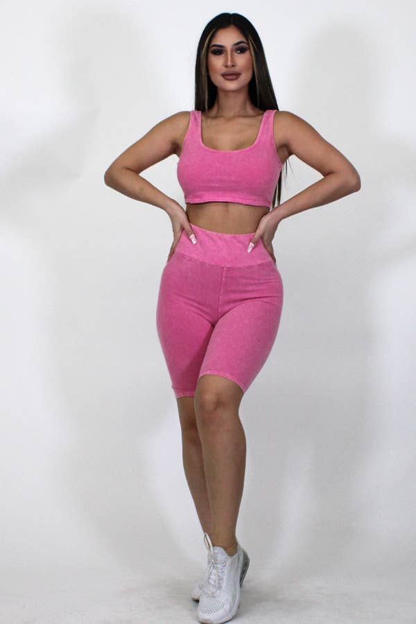 Junie – Großhandel Loungewear-Set – Damen – Mineralgewaschenes Tanktop und Biker Short Set52