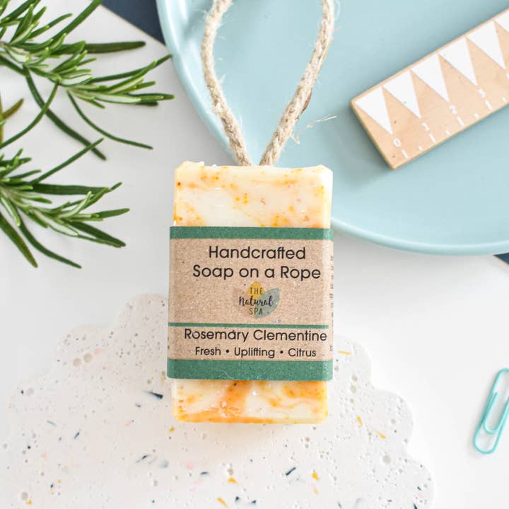 The Natural Spa Cosmetics - Wholesale Bar Soap - Rosemary Clementine Cold Press Soap on a rope - Palm Free1