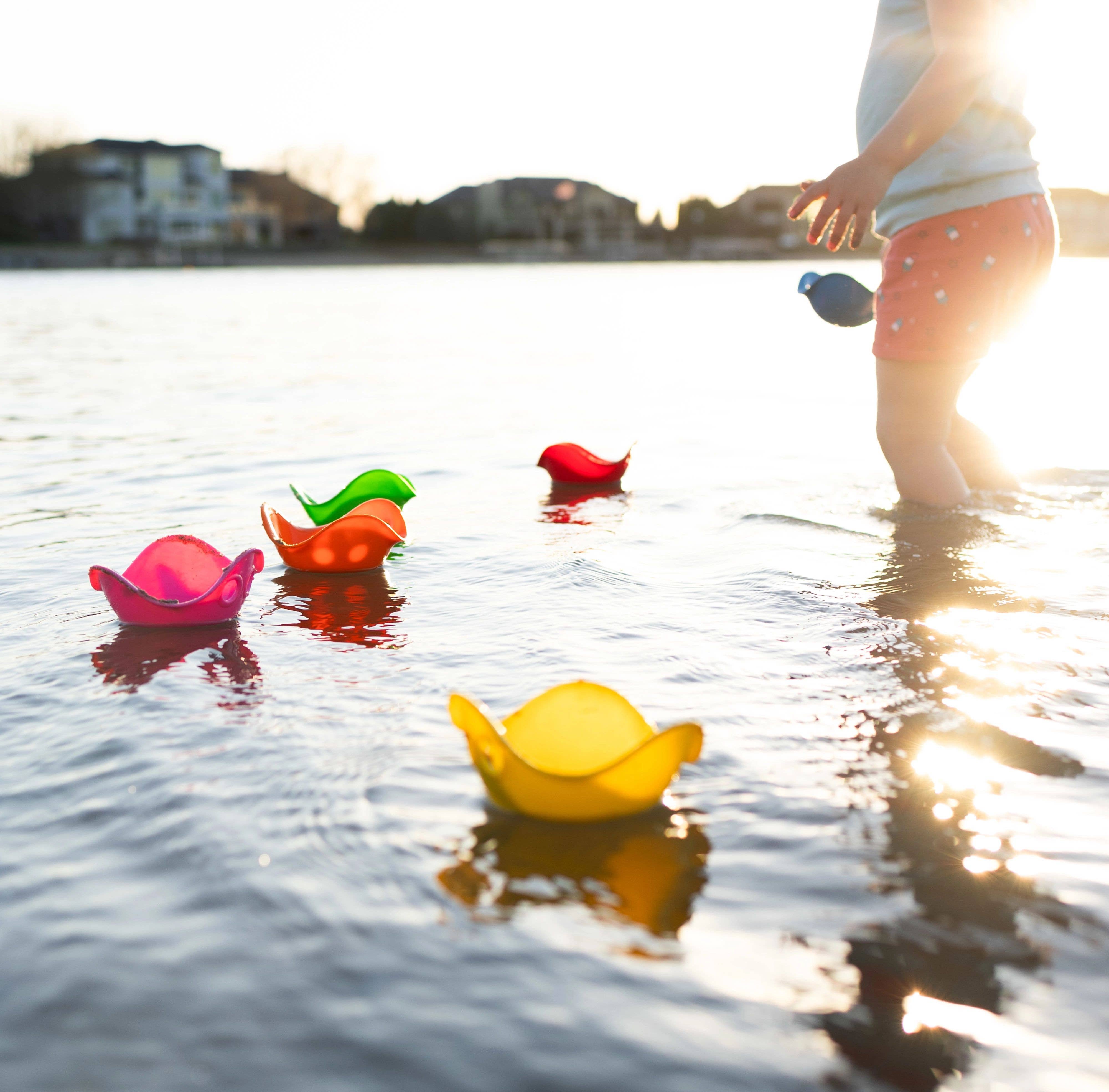 Fat Brain Toy Co. - Wholesale Stacking Rings Game - Baby - Bilibo Mini by MOLUK - 6 Color Combo Pack - Classic1