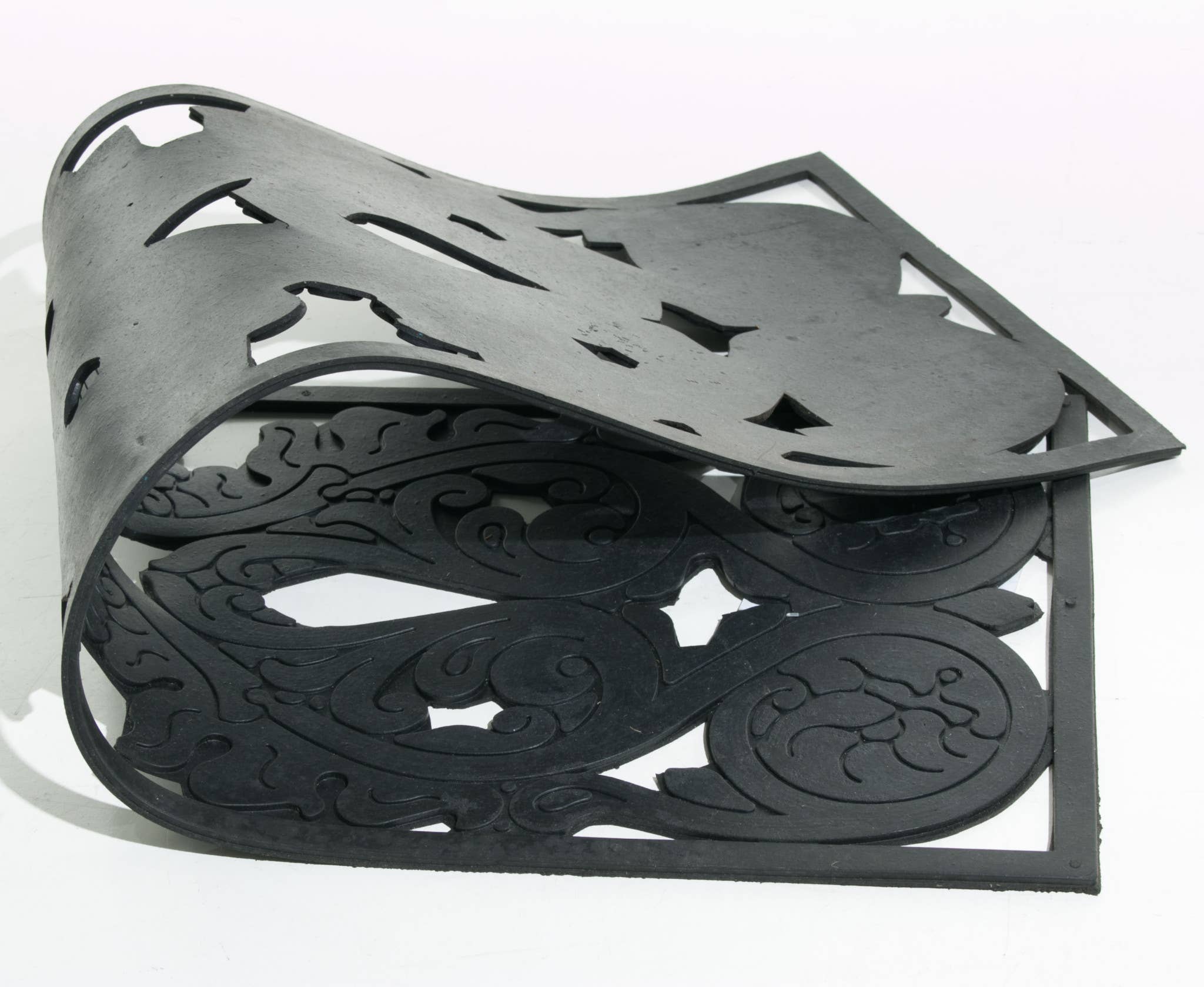 HomeRoots - Wholesale Door Mat - 10" X 30" Black Rubber Outdoor Door Mat3