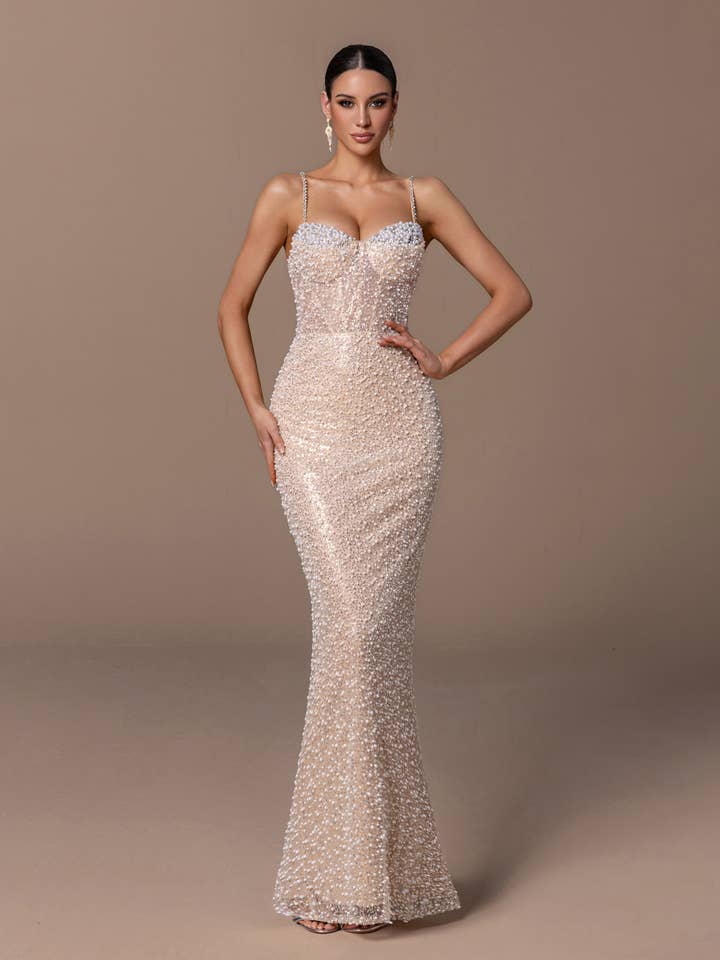 5273 - Spaghetti Strap Sequin Dress for wholesale by ILY From