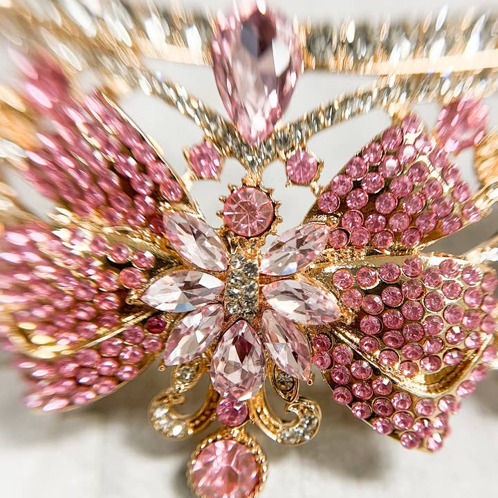 Happy Dream Gifts - Wholesale Tiara - Women's - Flower Girl Hairpiece, Gold Tiara Crown, Pink Crystal Crown