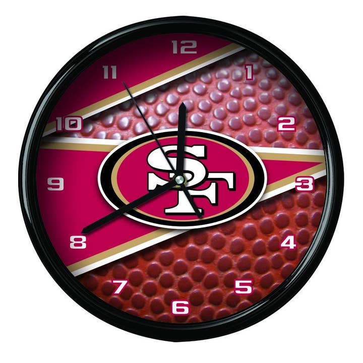 12" Football Clock, San Francisco 49ers for wholesale by The Memory Company