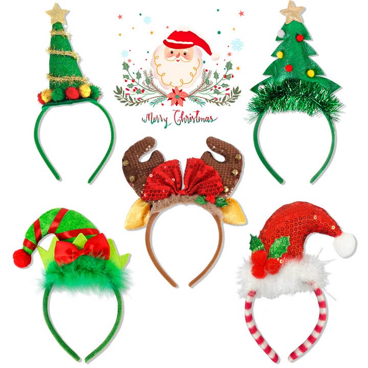 MKS America - Wholesale Fashion Headband - Women's - Christmas Headband Reindeer Tree Hat Party Decoration15