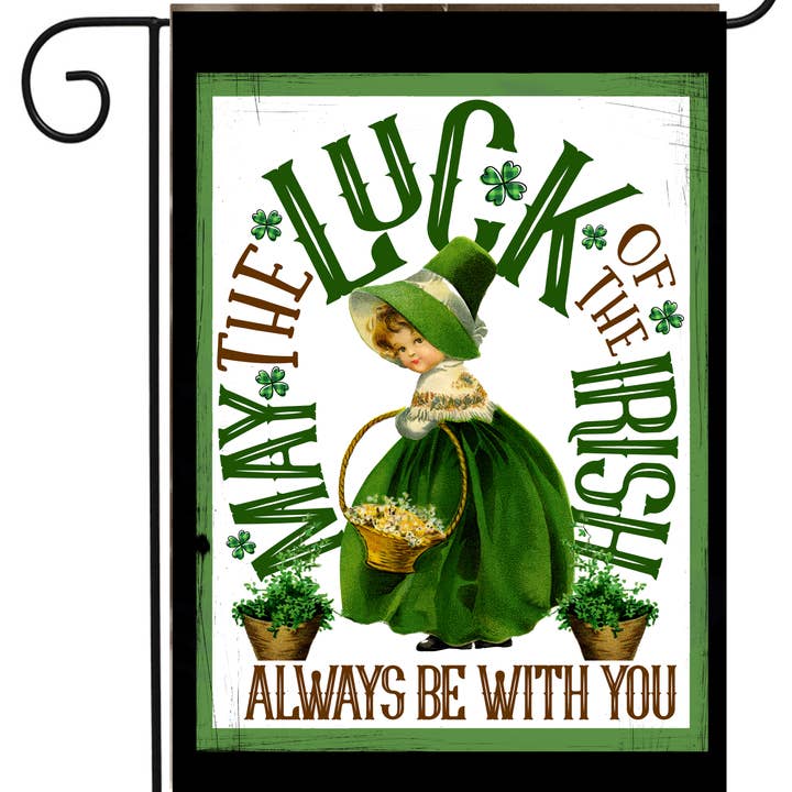 Bad Bunny Designs - Wholesale Flag - May the Luck Of The Irish Garden Flag ~ Double Sided