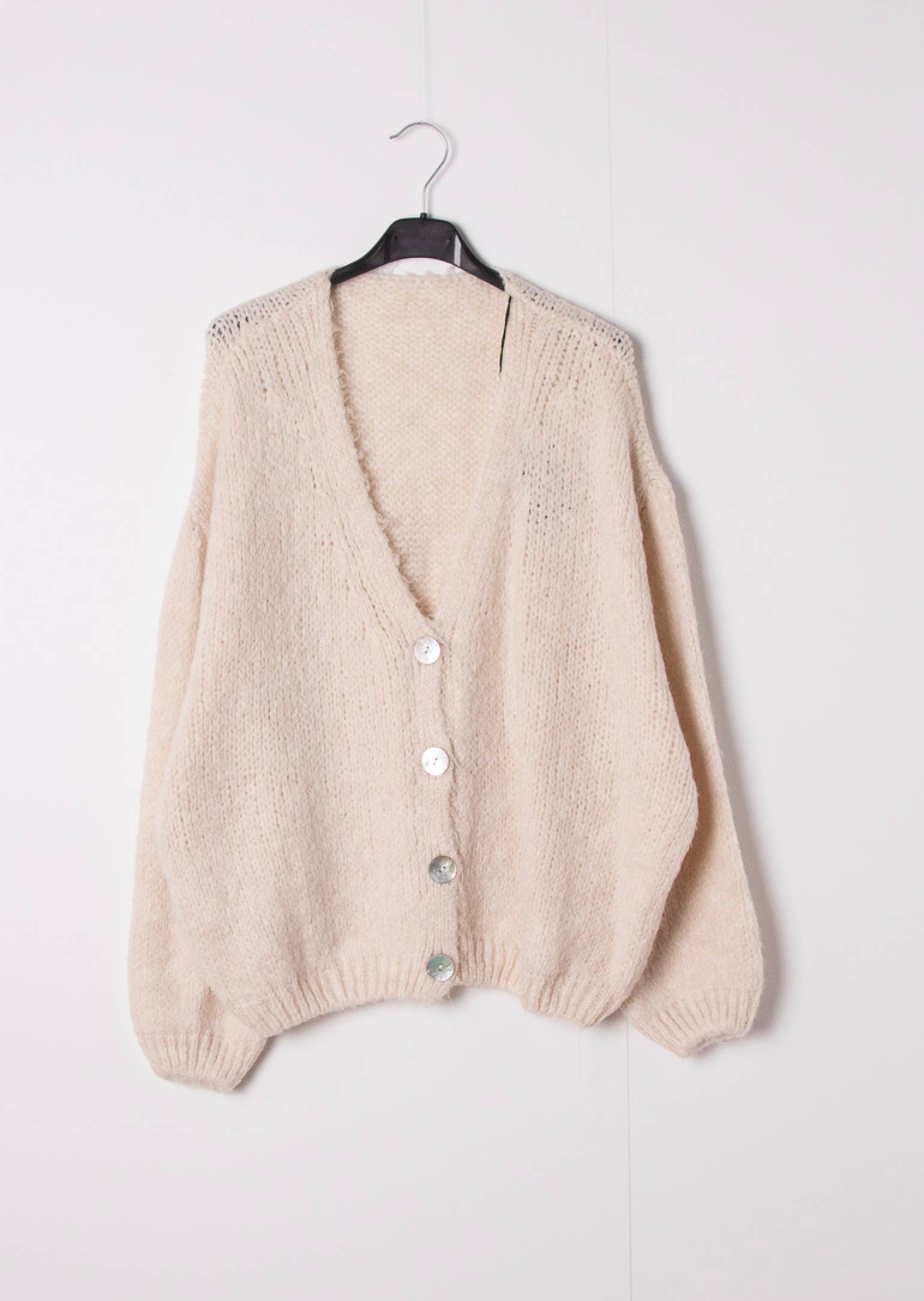 Happy look - Vendita all'ingrosso Cardigan - Donna - Cardigan in misto lana con maniche a sbuffo 2