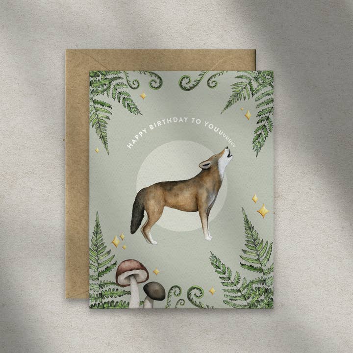 Pip & Cricket - Venta al por mayor Tarjetas de cumpleaños - Tarjeta de felicitación de cumpleaños con lobo rojo | Tarjeta de cumpleaños | Naturaleza