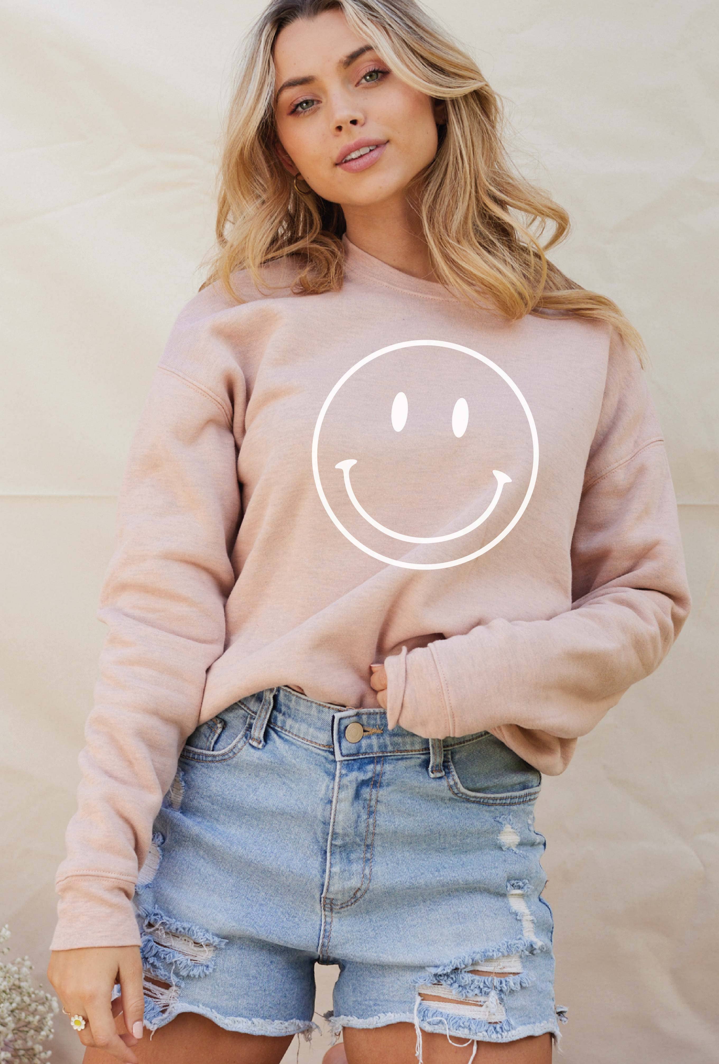 OAT COLLECTIVE - Vente Sweat-shirt à imprimés – femme - Sweat-shirt graphique SMILEY FACE9