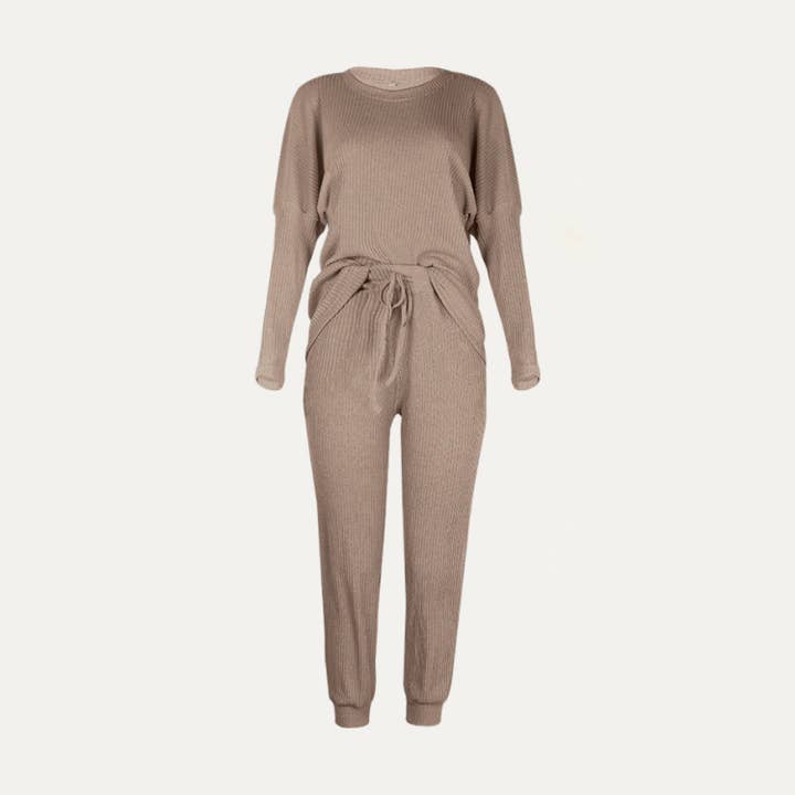 The Moment Collection - Wholesale Lounge Set - Women's - Chic And Cozy Ribbed Two-Piece Loungewear Set