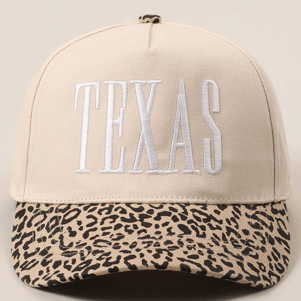Fashion City - Wholesale Trucker Hat - Unisex - TEXAS Embroidery Leopard Two-Tone Trucker Hat17