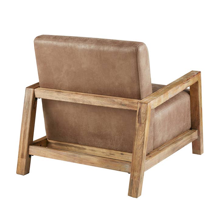 Olliix - Wholesale Chair - Mid Century Modern Wood PU Leather Living Room Accent Chair*