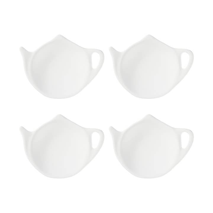 Porte-sachets de thé en mélamine blanche, 4 pièces pour la vente par Supreme Housewares
