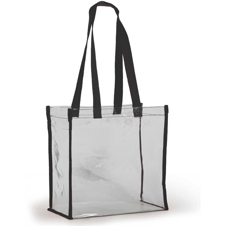 Clear Stadion Shopping Bags - Sort for engroshandel hos Desden
