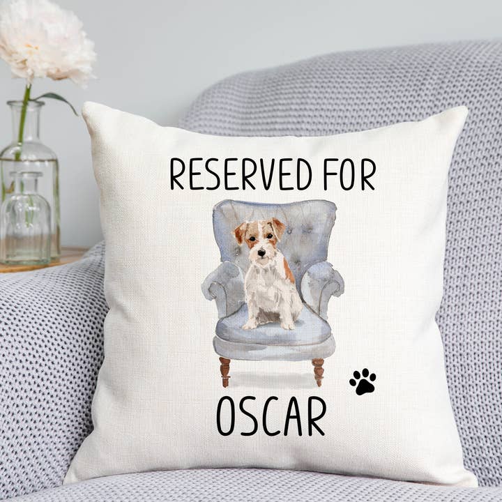 Jack Russell Reserved For Dog Cushion for wholesale by DoodlecardsBoutique