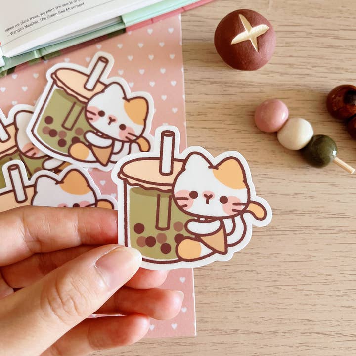 Cherry Rabbit – wholesale Klistermärke – Bubbla te katt klistermärke1