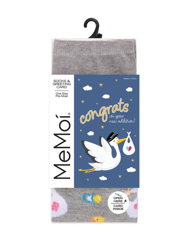 So Storked & Excited Greeting Card Socks for wholesale by Infinity Classics International Inc.