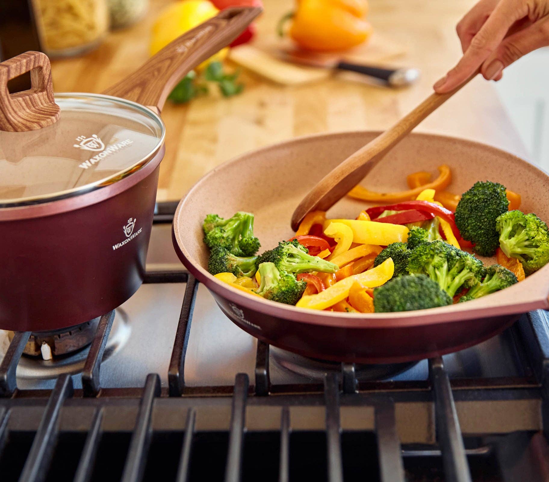 WaxonWare - Wholesale Cookware Set - Marbellous 7pc Non Stick Kitchen Cookware Set13