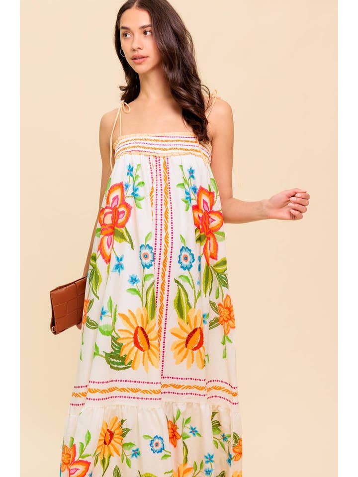 IVORY A printed woven maxi dress - ID22094 for wholesale on Faire