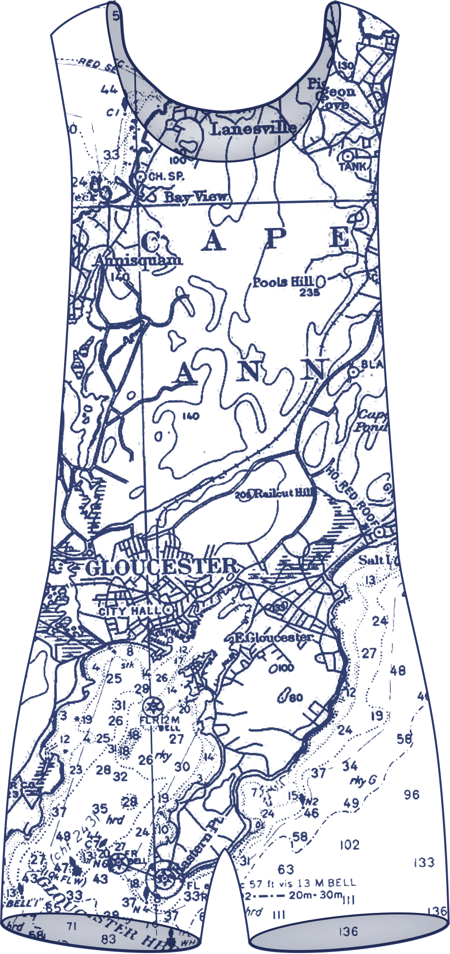 Ox Bow Decor - Wholesale Throw/Decorative Pillow - Nautical/ Cape Ann Vintage Bathing Suit Pillow White0