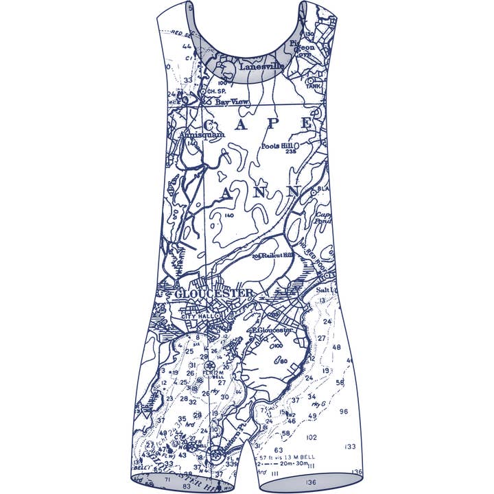 Ox Bow Decor - Wholesale Throw/Decorative Pillow - Nautical/ Cape Ann Vintage Bathing Suit Pillow White