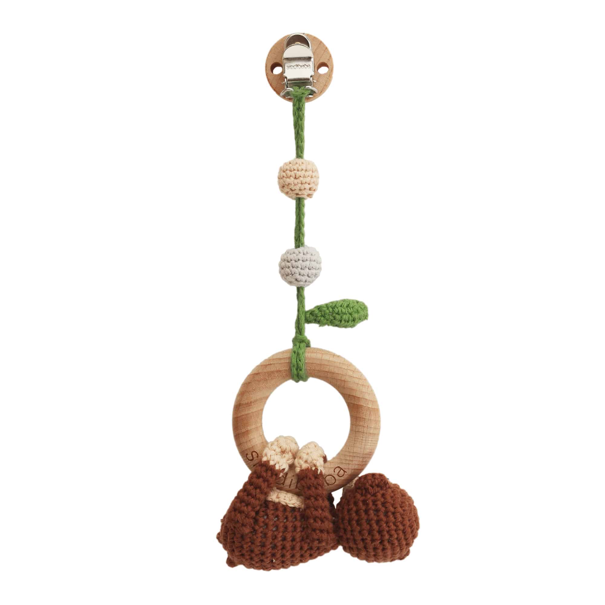 SindiBaba - Wholesale Classic Toy - Kids - Charlie Monkey 3in1 hanging toy in brown (organic)1