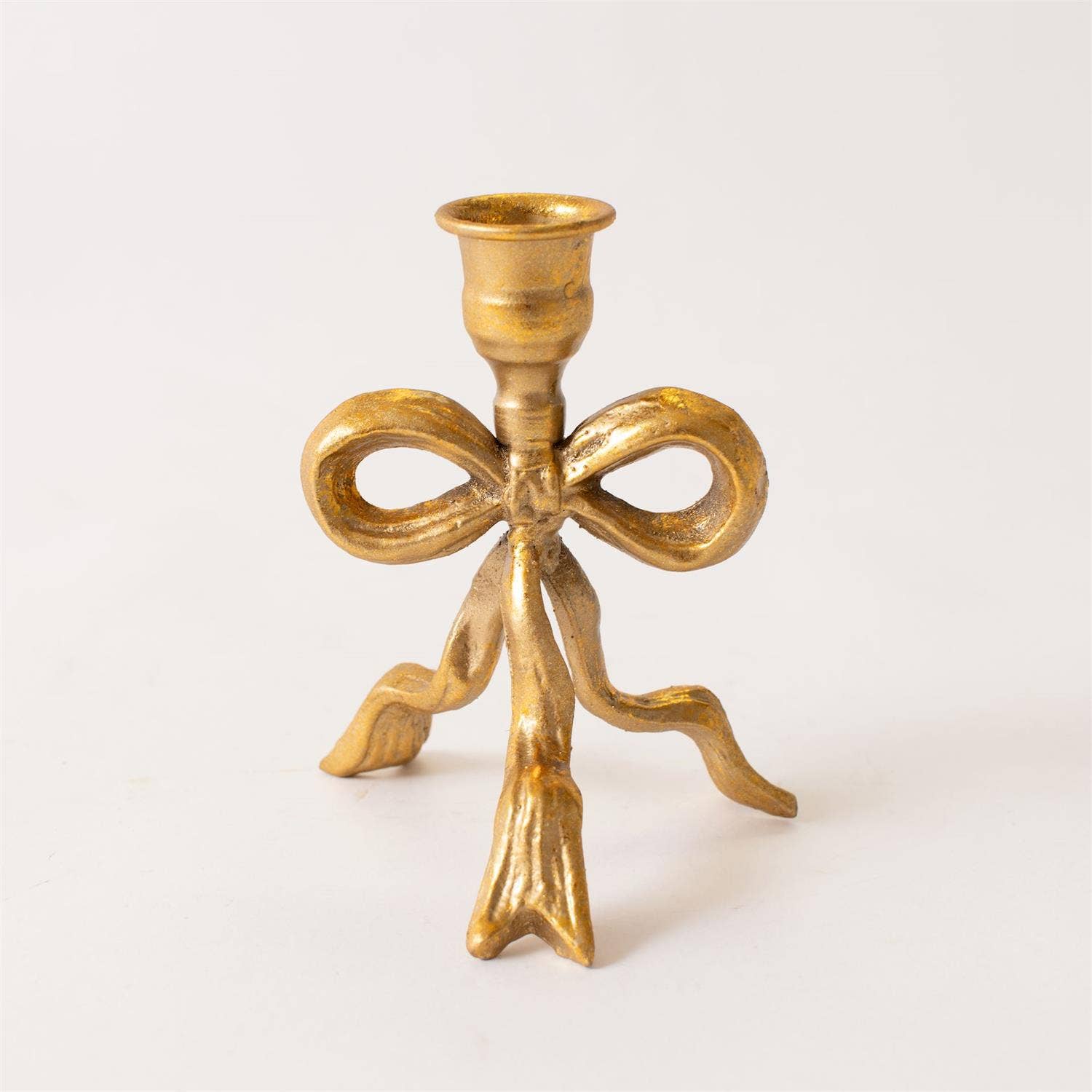 Audrey's Home & Gift - Wholesale Candle Holder - Candle Holder - Gold Metal Tied Bow (Pk/04)3