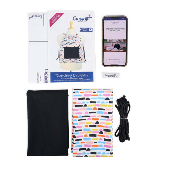Crosscut Sewing Co. - Wholesale DIY Craft Kit - Drawstring Backpack Sewing Kit - DIY Sewing Project Kit for Beginners, Kids and Adults22