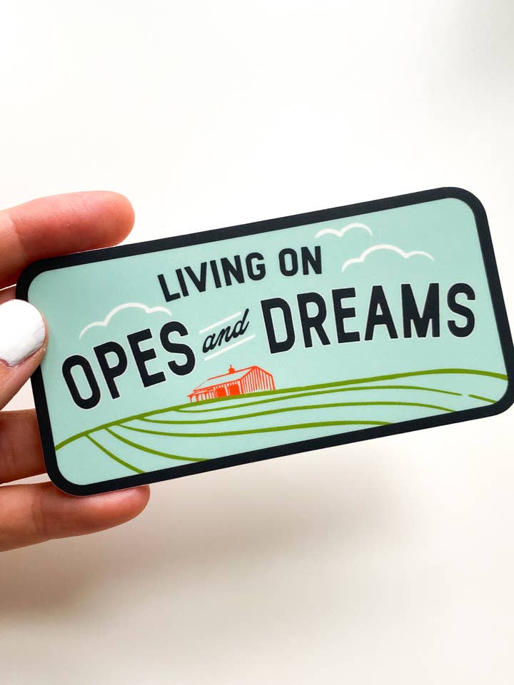 Opes and Dreams Midwest Vinyl Sticker for wholesale by Bottlebrush Graphics