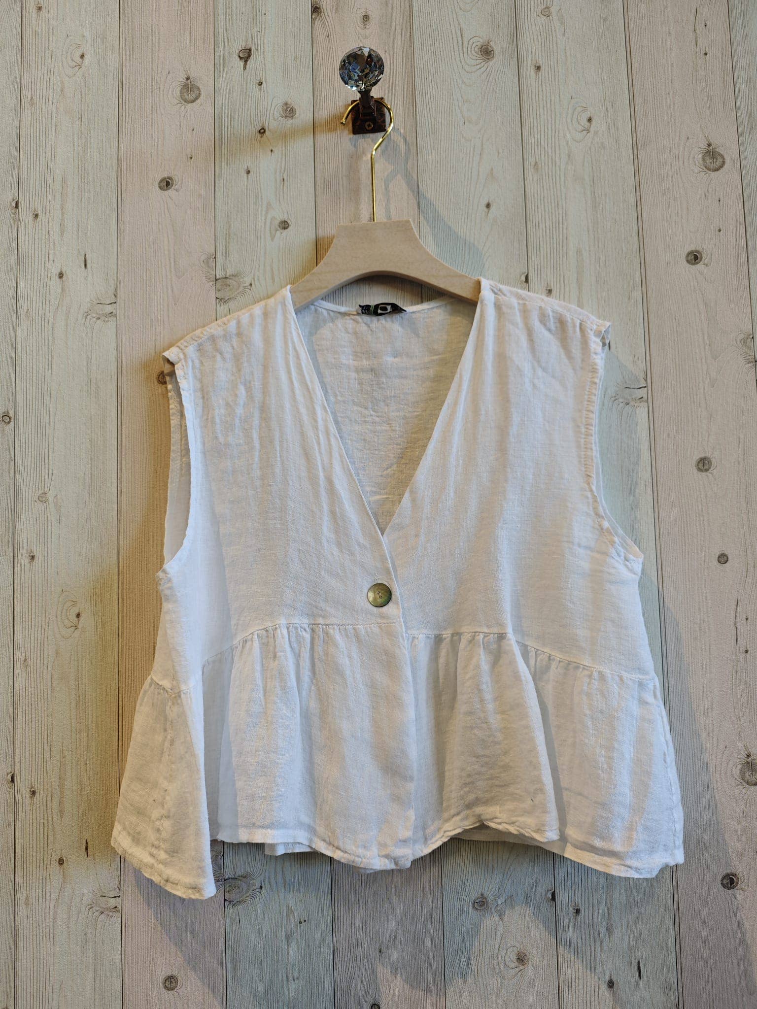 Linen & More - Wholesale Blouse - Women's - REF 12182 SLEEVELESS BLOUSE 100% LINEN7