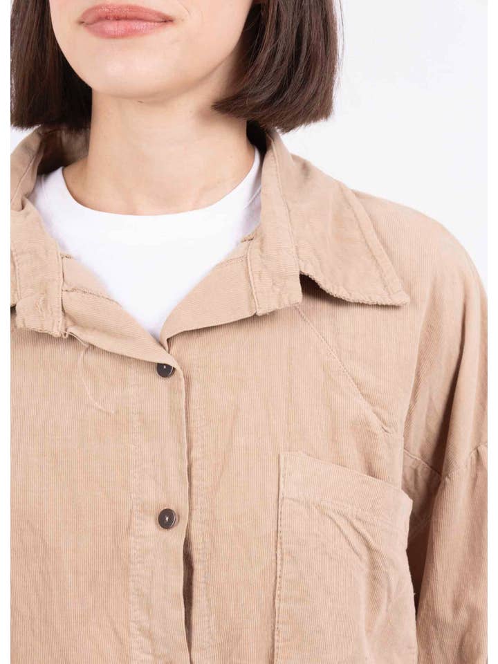 LINEN & COTTON HOUSE – Engroshandel Skjorte med buttondown – til kvinder – 4942 fløjlsbluse til efterår og vinter4