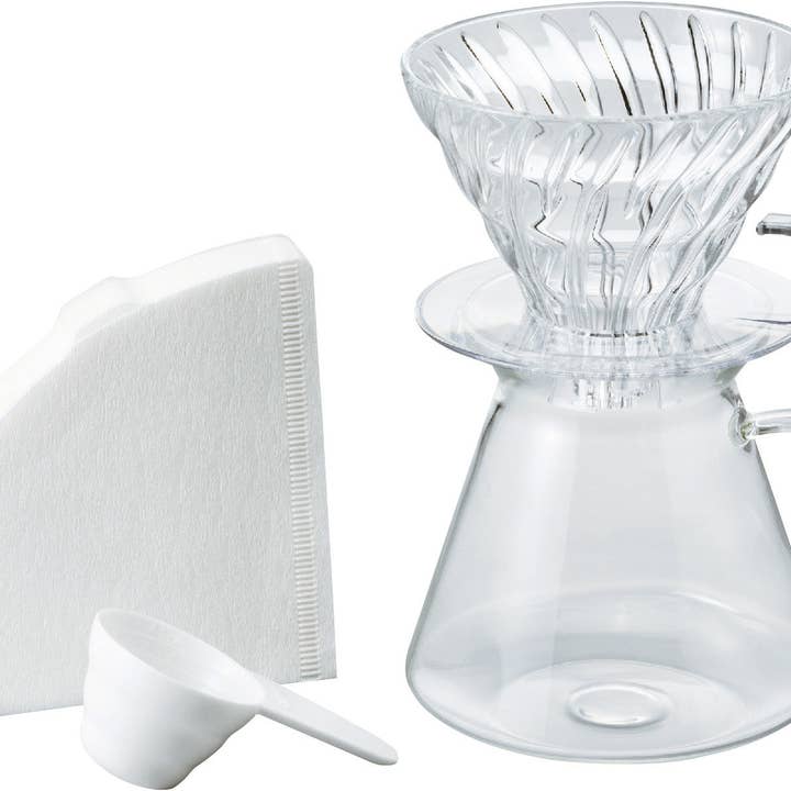 HARIO USA - Wholesale Pour Over & Dripper - "Simply Hario" V60 Glass Brewing Kit 600mL1