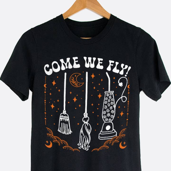 Come We Fly Hocus Pocus Sandersons Movie Graphic Tee Shirt for wholesale by Johnny Threads