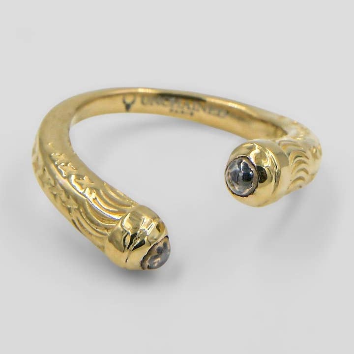 FALY - granati - anello in oro vermeil 24kt per la vendita all'ingrosso da parte di Unchained Paris