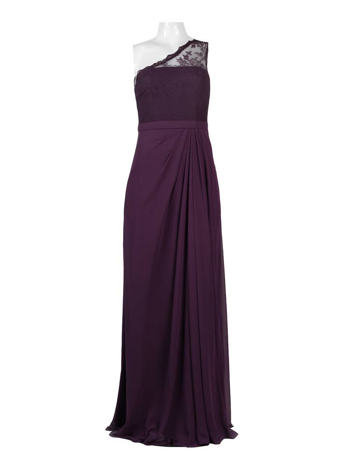 PLUM Monique Lhuillier One Shoulder Bridesmaid Dress for wholesale on Faire