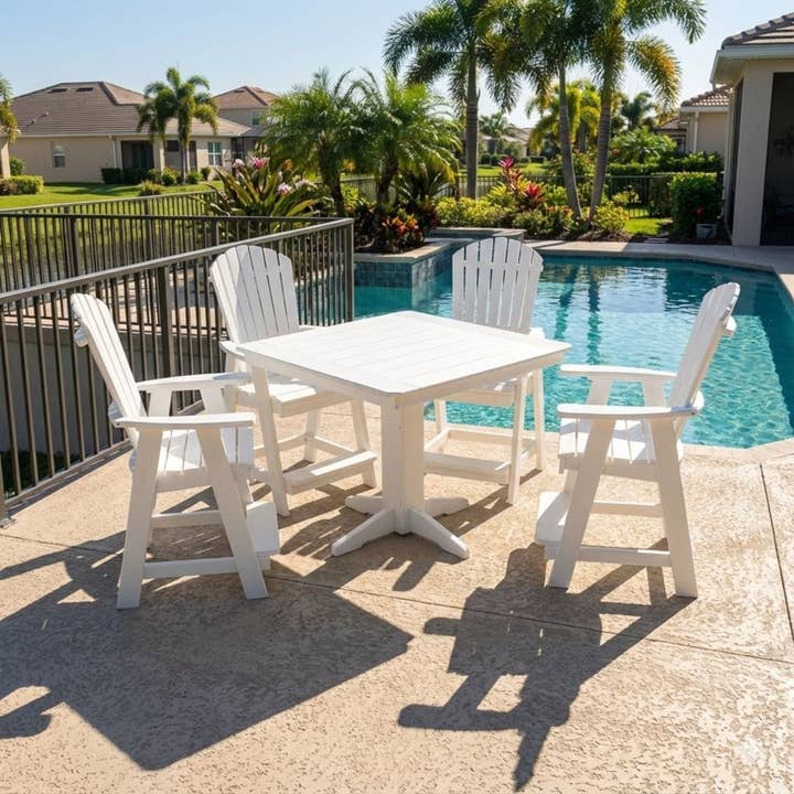 Keystone Amish Co. Sunburst 5-Piece Counter Height Poly Dining Set for wholesale by The Porch Swing Company