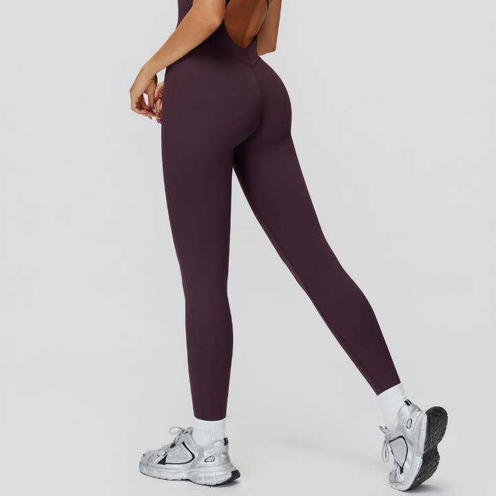 WONDERXFANS - Wholesale Athletic/Lounge Leggings - Women's - High-waisted V-neck leggings at the back4