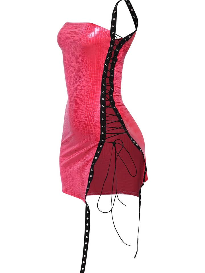 Side open lace up tube dress for wholesale by K Too