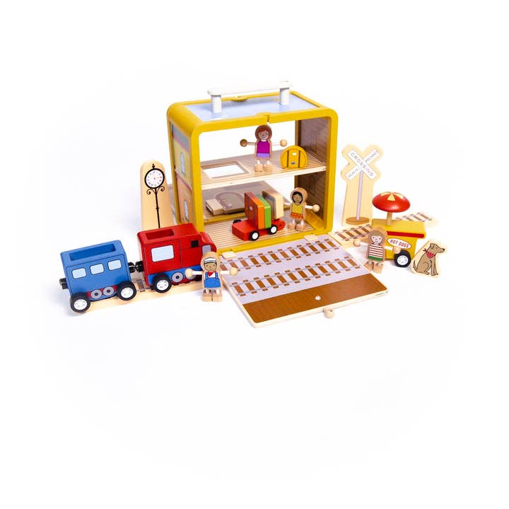 Jack Rabbit Creations - Wholesale Toy Set - Kids - Suitcase Series: Train Station