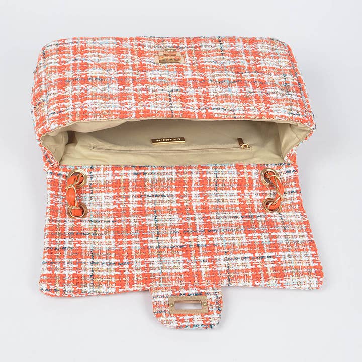 3AM BY H&D ACCESSORIES - Wholesale Shoulder Bag - Women's - Quilted Tweed Flap Shoulder Bag6