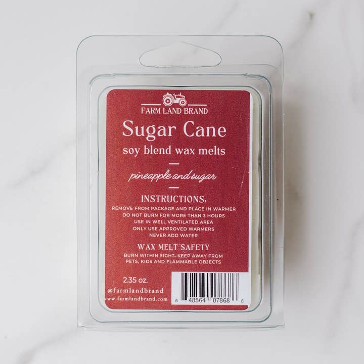 Sugar Cane Soy Wax Melt scented with pineapple and sugar for wholesale by Farm Land Brand