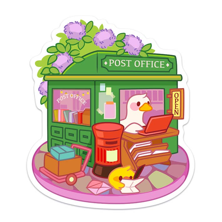 Eend Postkantoor Waterdichte Vinylsticker voor wholesale door Meowashi Studio
