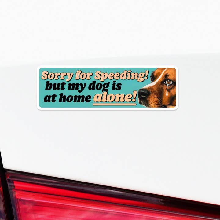 Sticker Bull - Venta al por mayor Pegatina - Lo siento por el exceso de velocidad, pero mi perro está solo en casa pegatina.2